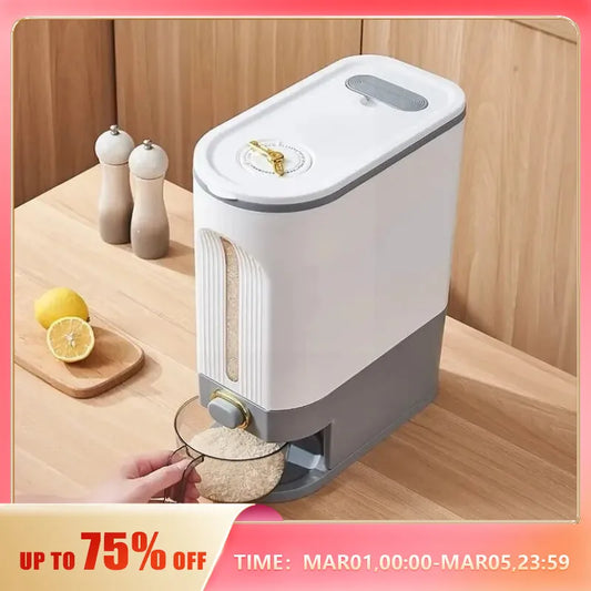 Automatic Plastic Cereal Dispenser Storage Box Measuring Cup Kitchen Food Tank Rice Container Organizer Grain Storage Cans