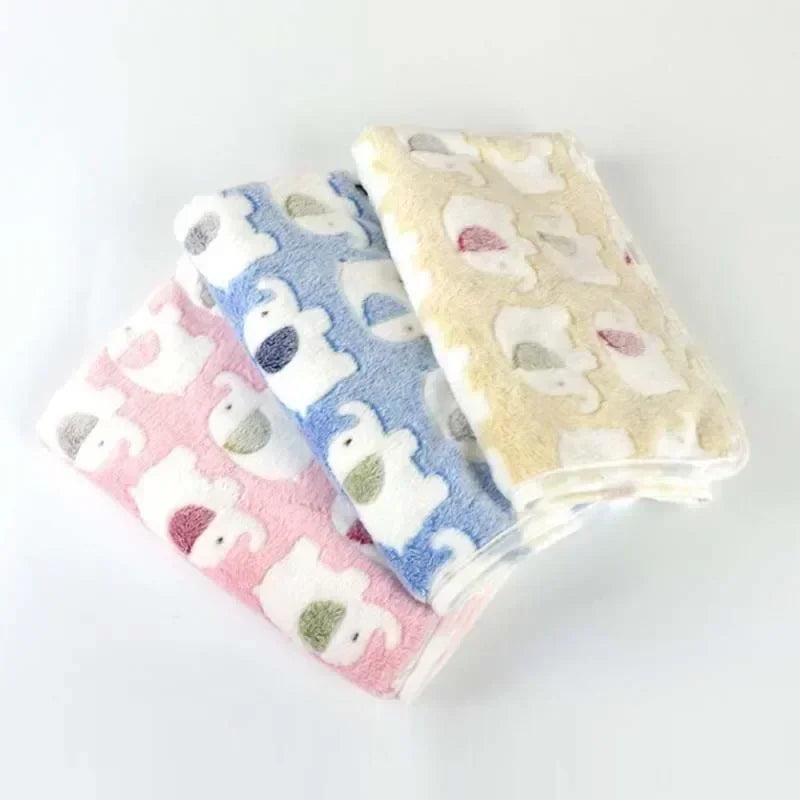 Newborn Baby Blankets Cute Elephant Air Conditioning Quilt Soft Stroller Sleep Cover Coral Velvet Pillow Quilt Infant Bedding