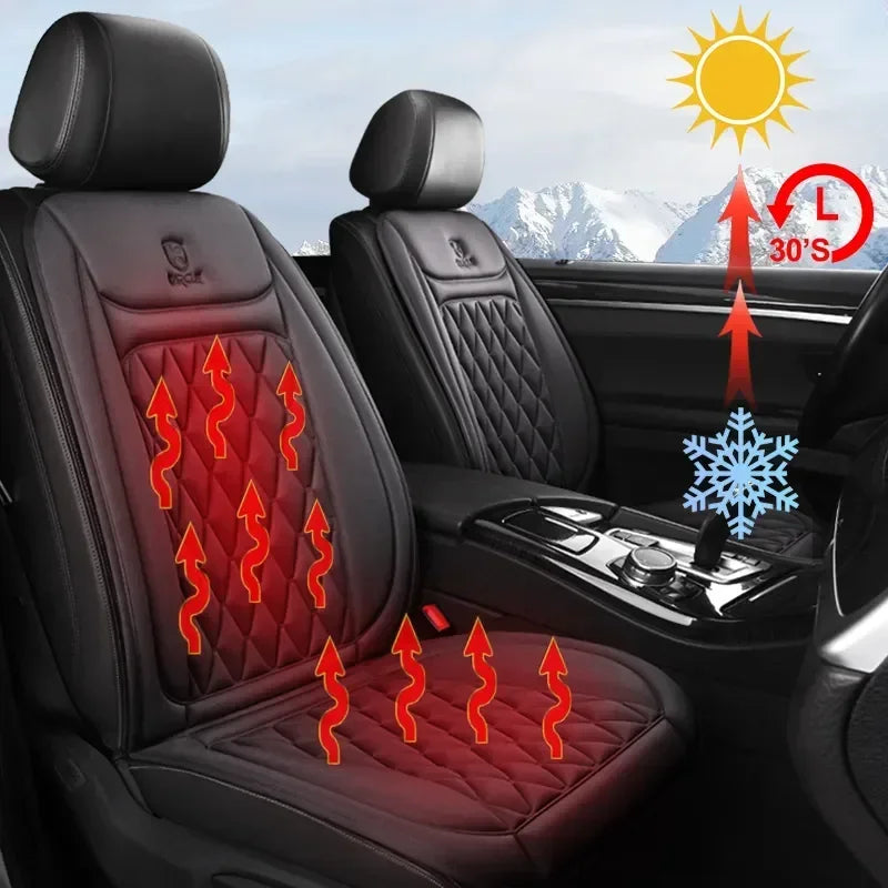 12V 24V Car Seat Heater 30s Fast Heated Car Seat Cover Flannel/Cloth Car Heating Mat Universal Winter Electric Heated Seat Cover