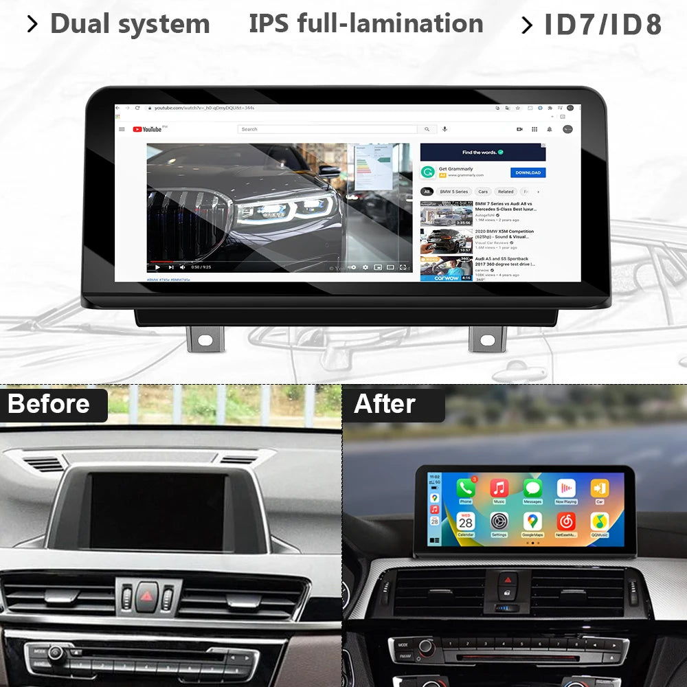 PEMP Snapdragon 662 10.25" Android 13 Auto Radio Car Player Multimedia GPS Navigation for BMW X1 2016-2017 NBT Carplay Screen 4G