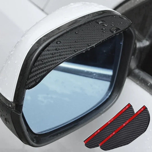 Car Rearview Mirror Rain Eyebrow Carbon Fiber Sun Visor Shade Cover Universal Auto Rear View Mirror Rainy Shield Guard