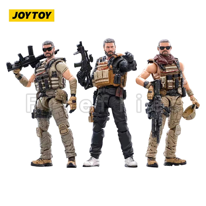 1/18 JOYTOY Action Figure (3PCS/SET) Hardcore Mercenary Trio Anime Collection Model Toy Free Shipping