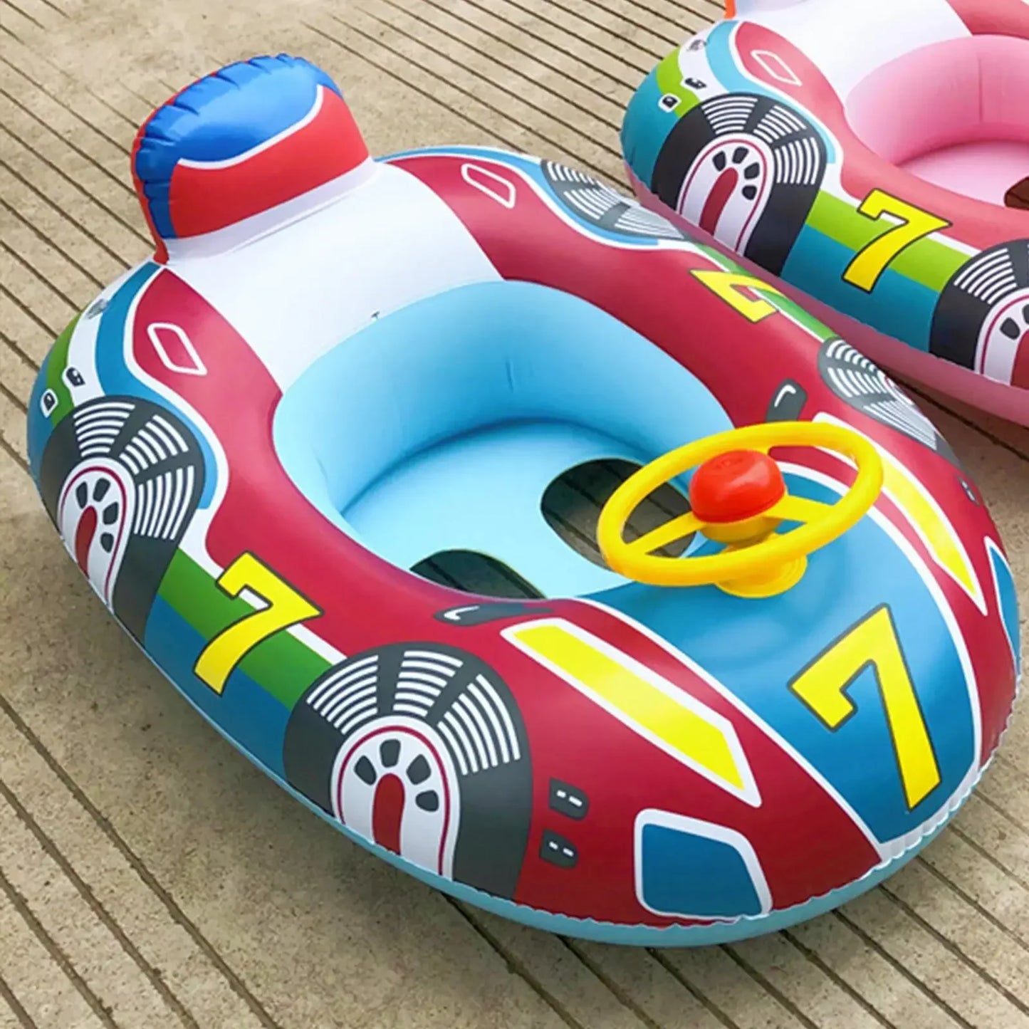 Inflatable Float Seat Baby Swimming Circle Car Shape Toddler Swimming Ring Kid Child Swim Ring Accessories Water Fun Pool Toys