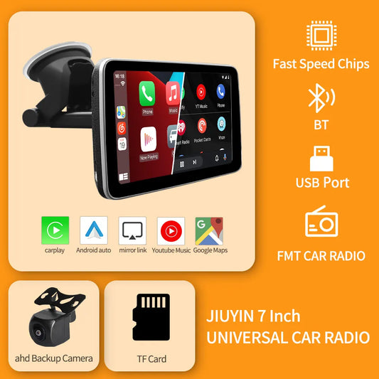 Universal 7inch Car Radio Multimedia Video Player Wireless Carplay  GPS Navigation Apple Android Auto Touch Screen