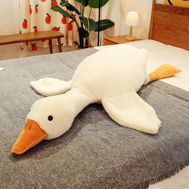 50-190cm Cute Big White Goose Plush Toy Kawaii Huge Duck Sleep Pillow Cushion Soft Stuffed Animal Doll Birthday Gift for Girl