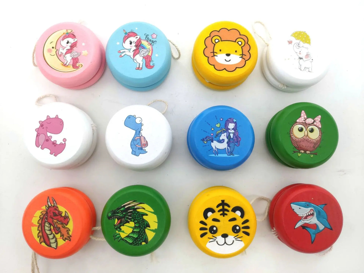 23 Style Cute Animal Prints Wooden Yoyo Toys Ladybug Toys Kids Yo-Yo Creative Yo Yo Toys for Children 5cm Wooden Yo Yo Ball