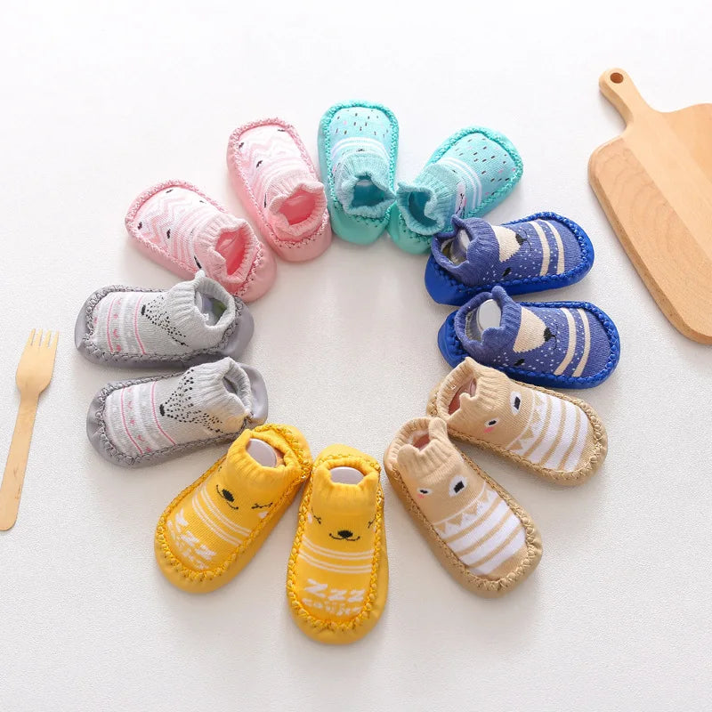 Baby Socks Slippers with Rubber Soles Girl Boy Infant Newborn Children Floor Sock Shoes Anti Slip Soft Sole Toddlers Cotton Sock