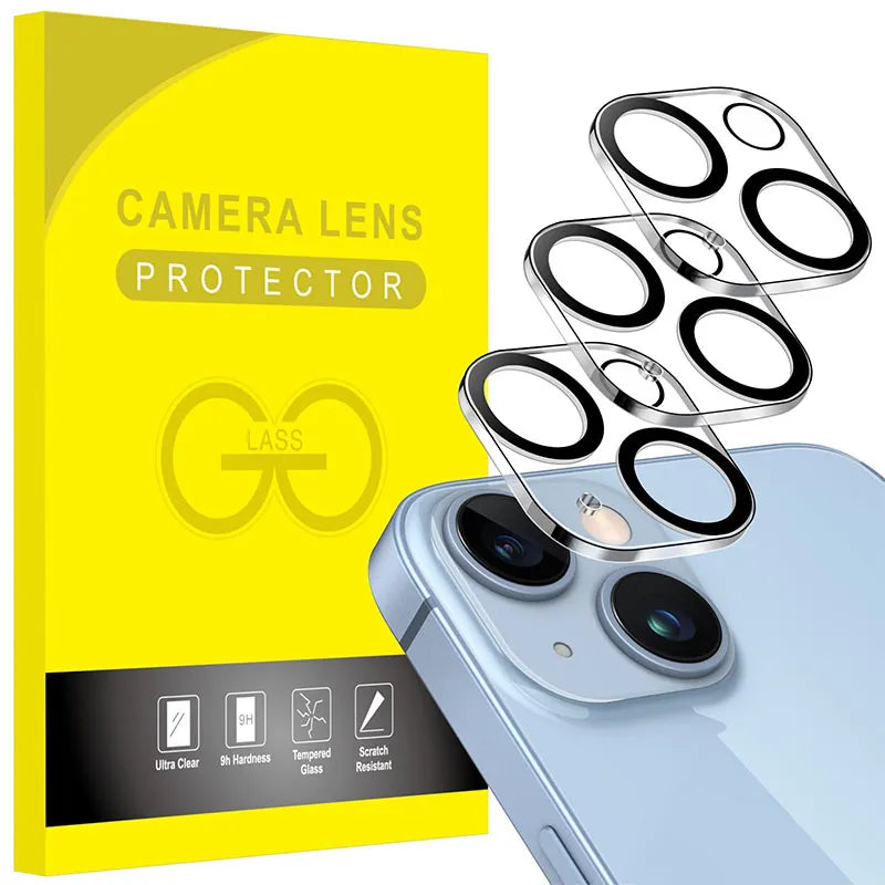 Camera Lens Protector for iPhone 15 14 13 12 11 Plus 9H Tempered Glass Anti-Scratch Anti-Spy Tempered Glass Film