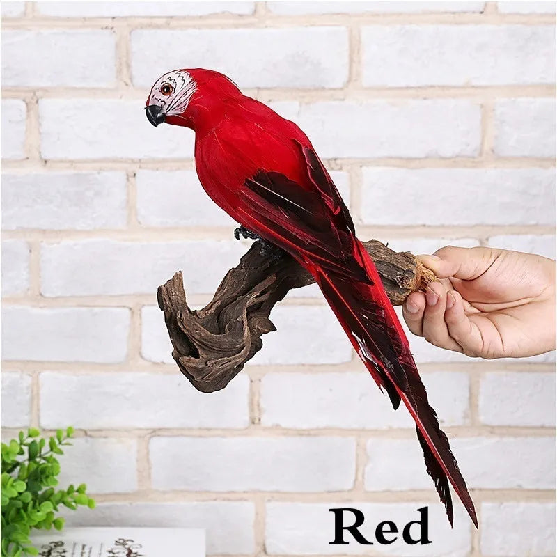 25/35cm Handmade Simulation Parrot Creative Feather Lawn Figurine Ornament Animal Bird Garden Bird Prop Decoration Miniature