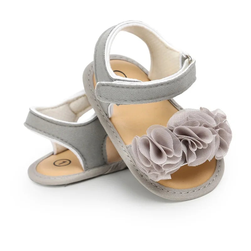 Baywell Summer Fashion Infant Soft-soled Non-slip Shoes Newborn Baby Girls Flower Lace Sandals 0-18 months