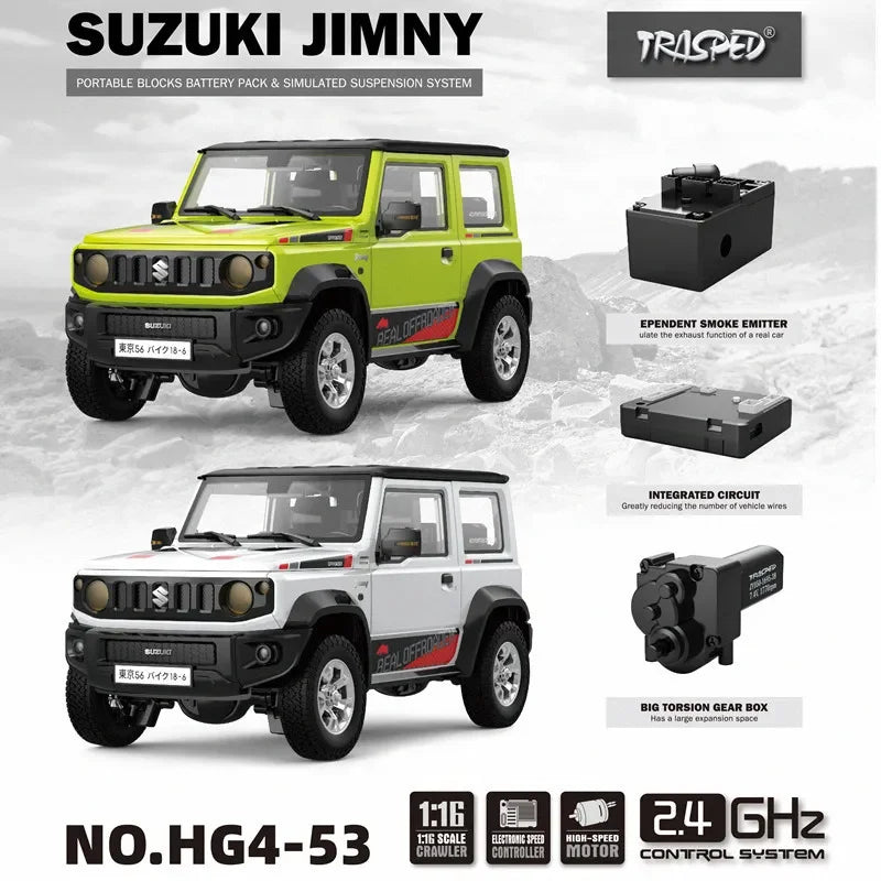 1/16 JIMNY RC Car Rock Crawler LED Light Simulated Sound Off-Road Climbing Truck RTR Full Proportional Models toys for boys