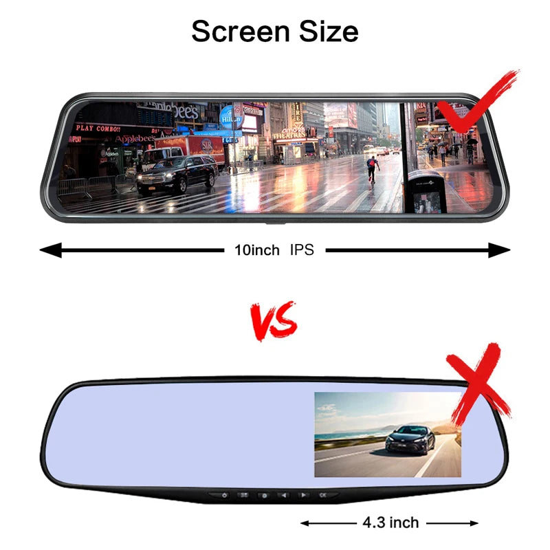 Mirror Camera for Car Touch Screen Video Recorder Rearview mirror Dash Cam Front and Rear Camera Mirror DVR Black Box