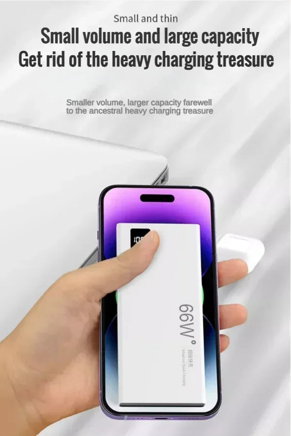 باور بانك جديد بسعة 50000 مللي أمبير/ساعة، شحن فائق السرعة 66 وات، مناسب لأجهزة iPhone 13 14 وHuawei وXiaomi وSamsung وPD، شاحن بطارية خارجي بقوة 20 وات