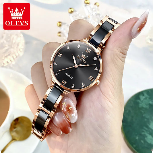 OLEVS 5872 Luxury Top Brand Watch For Women Waterproof Luminous Original Quartz Ladies Wristwatch Fashion Women's Watches