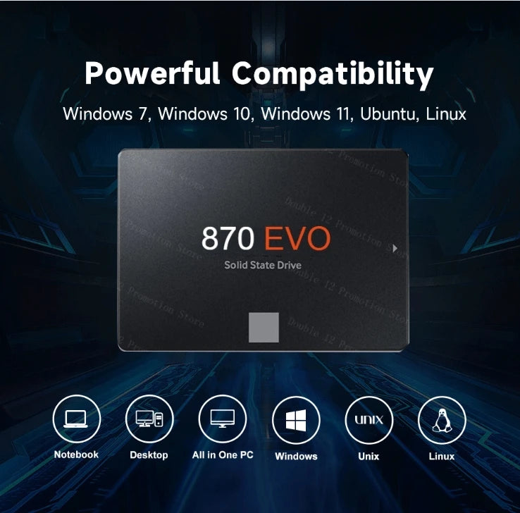 2024 Original 8TB SSD 870EVO SATA3 4TB Hard Drive Disk 2.5 Inchs TLC 560MB/s Internal Solid State Drive for Laptops Desktops PS5