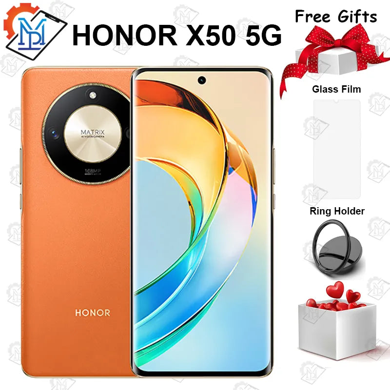 New Original Honor X50 5G Mobiel Phone 6.78 Inch AMOLED 120Hz Screen Snapdragon 6 Gen 1 Camera 108MP Battery 5800mAh Smartphone