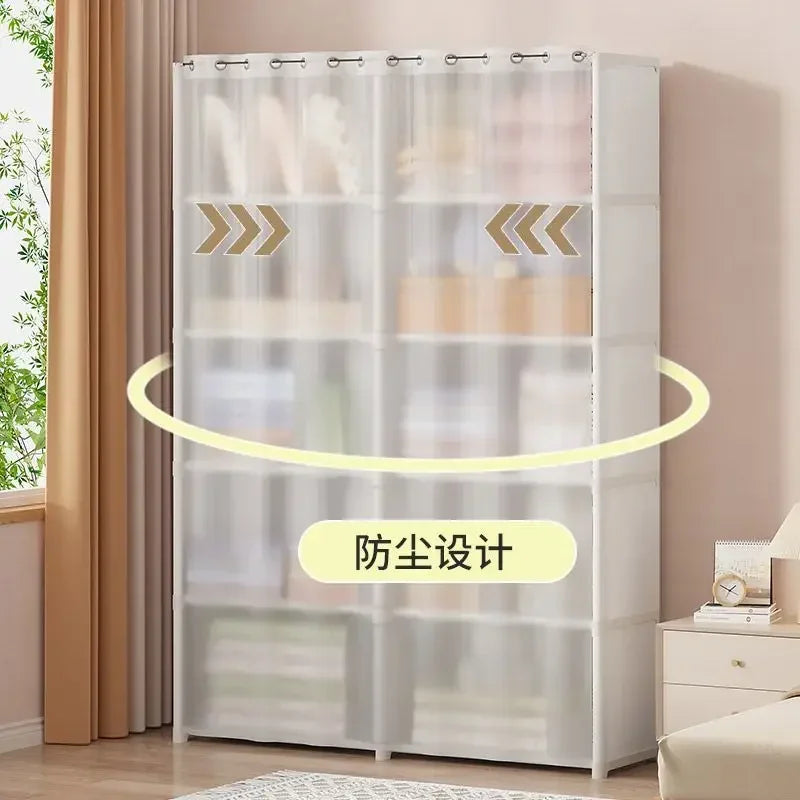 Mattress Topper Shelf Folding Plastic Cabinet Wardrobe for Bedroom Living Room Drawer Open Closets Dresser Storage Locker Closet