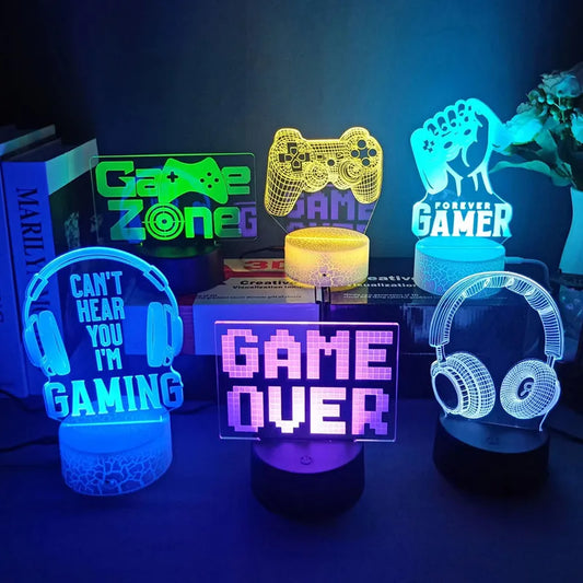Gamepad Gifts 3D LED Gaming Setup Rgb Lamp for Palystaion Games Accessory Desk Lamp Kids Gamer Room Decor Christmas Light