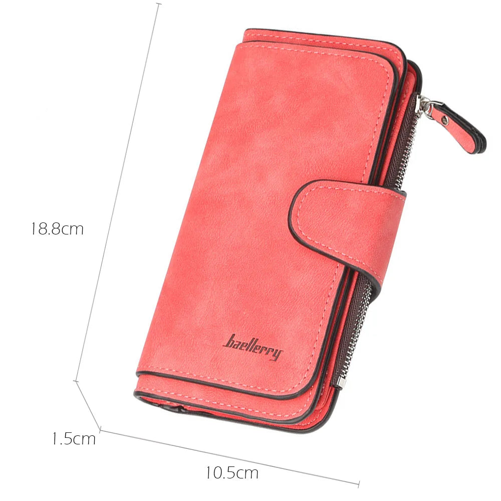 2023 Women Wallets Fashion Long PU Leather Top Quality Card Holder Classic Female Purse  Zipper  Wallet For Women