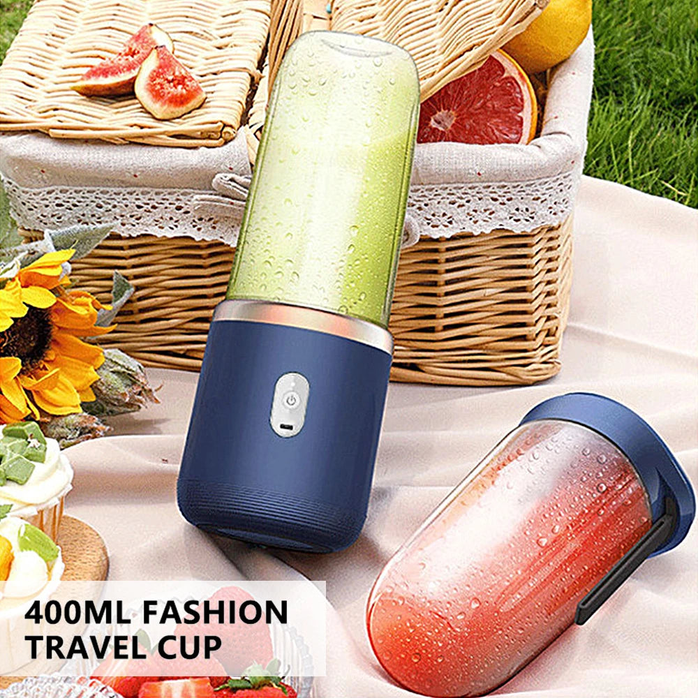 40W Mini Mixer Juice Blender Mini Portable Quick Blender Cup Personal Size Rechargeable USB Double Cup Pink