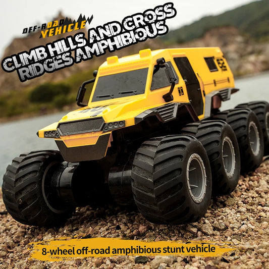 8x8 RC Car 8WD Off-road Amphibious Stunt Vehicle 8-wheel Speed Racing Truck Waterproof Crawler 2.4G Remote Control Cars Toys