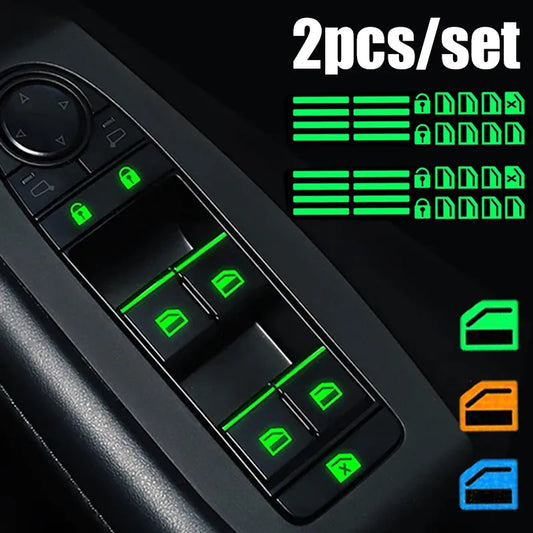 Car Luminous Button Stickers Window Lifter Switch Decals Night Glowing Car Interior Stickers for Toyota Camry Hyundai Kia