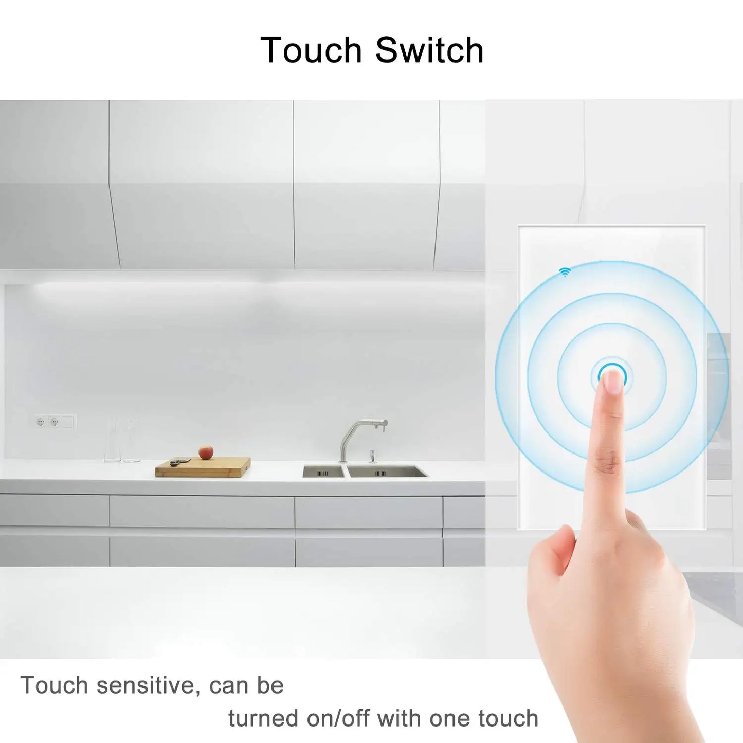 WiFi US Smart Switch 1/2/3/4 Gang 220V Light Switch Need Neutral Wire Tuya Smart Life APP Control Support Alexa Google Home