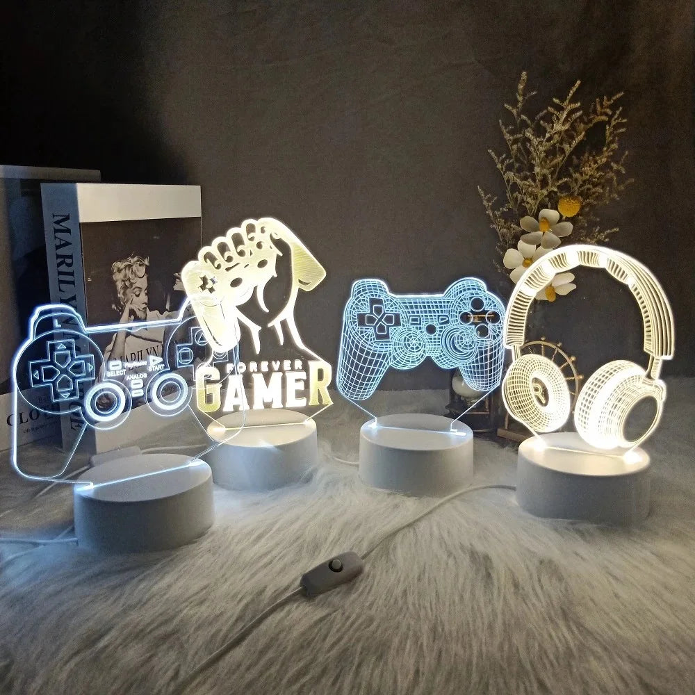 Gamepad Gifts 3D LED Gaming Setup Rgb Lamp for Palystaion Games Accessory Desk Lamp Kids Gamer Room Decor Christmas Light
