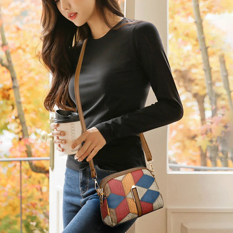 Vintage Female Shoulder Bags Fashion Shell Bag Patchwork PU Leather Women Bag Hobo Ladies Handbag Big Casual Tote Bags