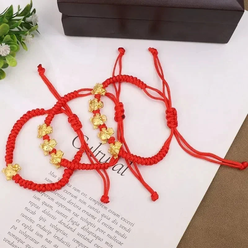 Dragon Year Braided Red Ropes Women Men Fashion Lucky Red Rope Bracelets New Year Anniversary Jewelry Accessories Party Gifts