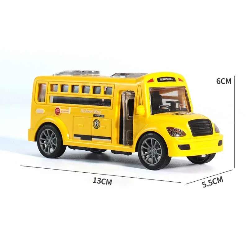 School Bus Car Toys for Children Class A Models Toy Boy with Opening Doors Inertia for Kids Educational Boy's Birthday Gift