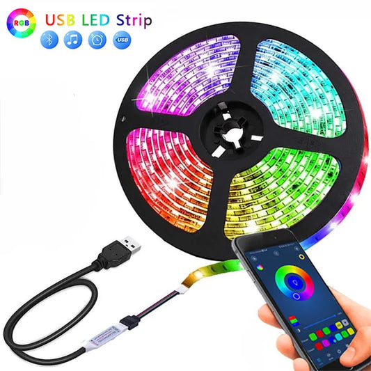 LED Strip Light Color USB RGB Tpae Bluetooth LED Strip Bedroom Decoration 5050 5m 10m 15m 20m 30m TV LED Backlight