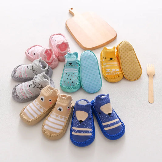 Baby Socks Slippers with Rubber Soles Girl Boy Infant Newborn Children Floor Sock Shoes Anti Slip Soft Sole Toddlers Cotton Sock