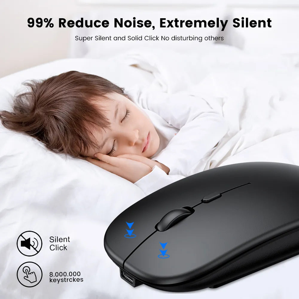 Bluetooth Wireless Mouse Wireless Computer Mouse Rechargeable Silent Mause Ergonomic Mouse Slim USB Mice Mute For PC Laptop