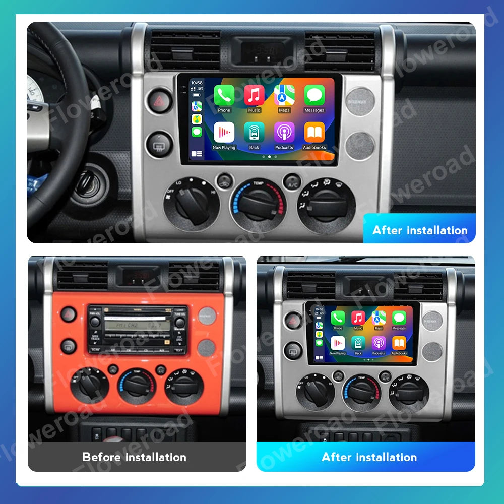 Android 13 Car Radio Multimedia Player for Toyota FJ Cruiser J15 2006 2007 2008-2020 QLED IPS 8+256G 4G LTE DSP GPS Navigation