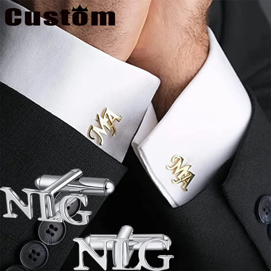 1pair Personalized Custom Logo Men Cufflinks Wedding Custom Cufflink Shirt Button Clip Gentleman Shirt Clothing Accessories