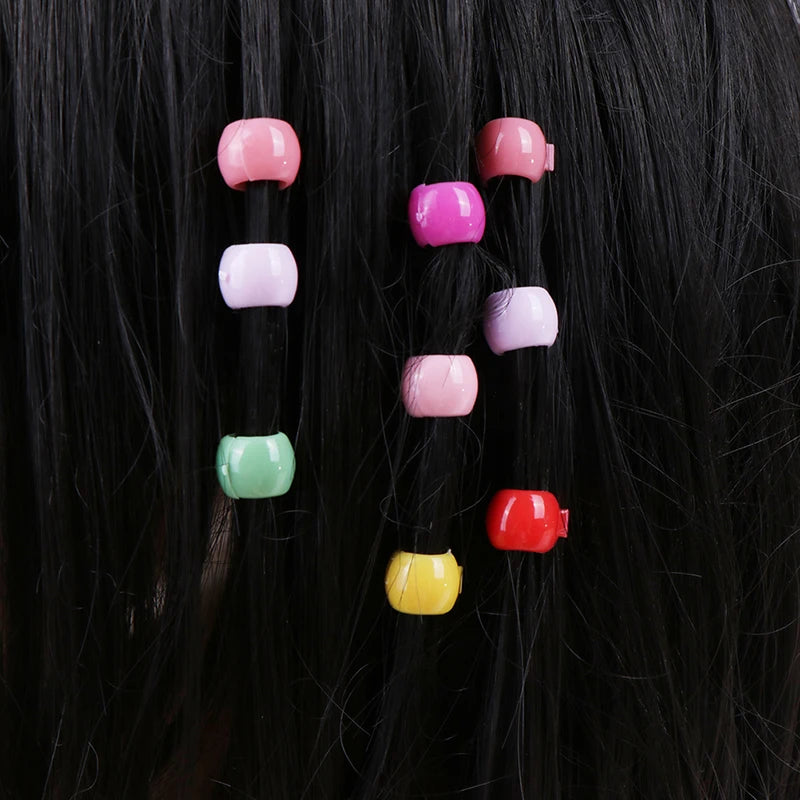 100 pcs Hair Braids Maker Beads Headwear Cute Candy Colors Plastic Hairpins Hair Claw Clips For Women Girls Hair Accessories