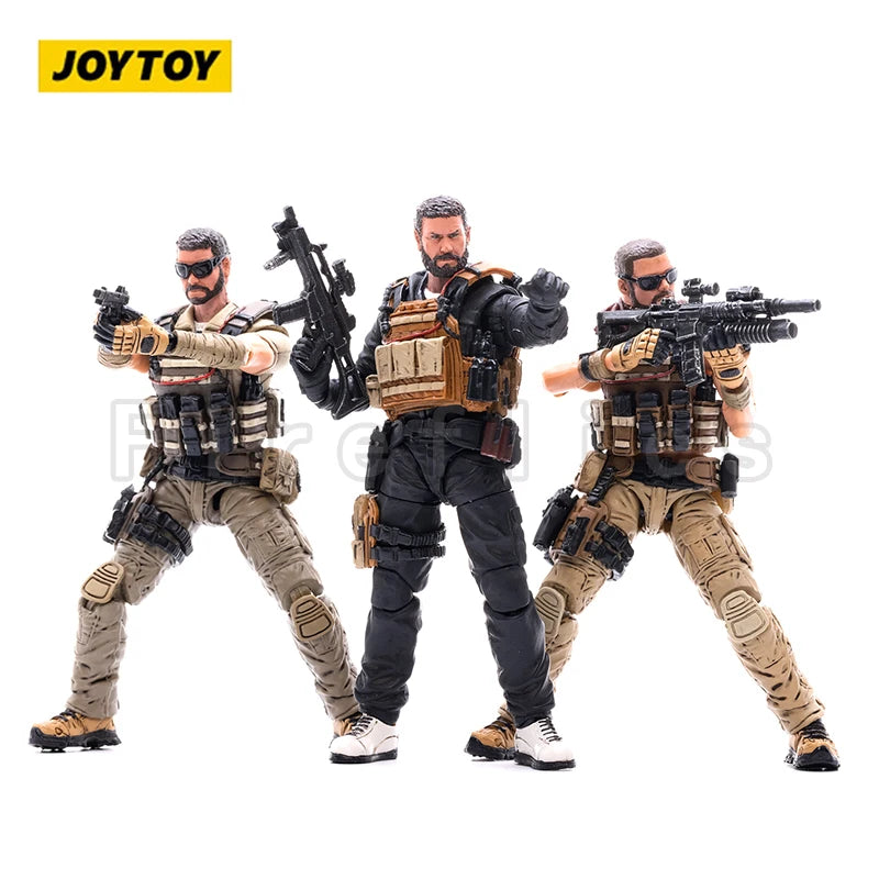 1/18 JOYTOY Action Figure (3PCS/SET) Hardcore Mercenary Trio Anime Collection Model Toy Free Shipping