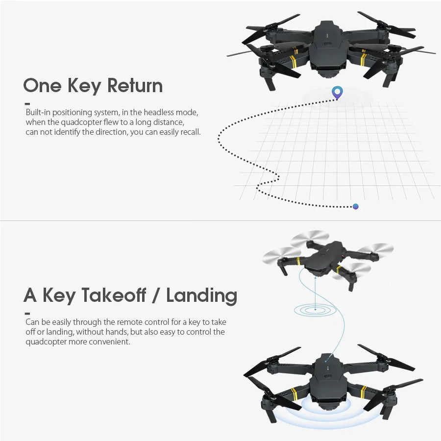 NEW E58 RC Drone WiFi FPV Altitude Hold Foldable Quadcopter with Battery 1080P 4K HD Camera RC Drone Helicopter Drone Gift Toys