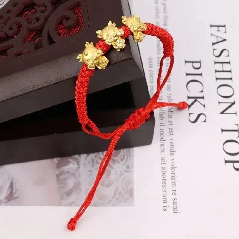 Dragon Year Braided Red Ropes Women Men Fashion Lucky Red Rope Bracelets New Year Anniversary Jewelry Accessories Party Gifts