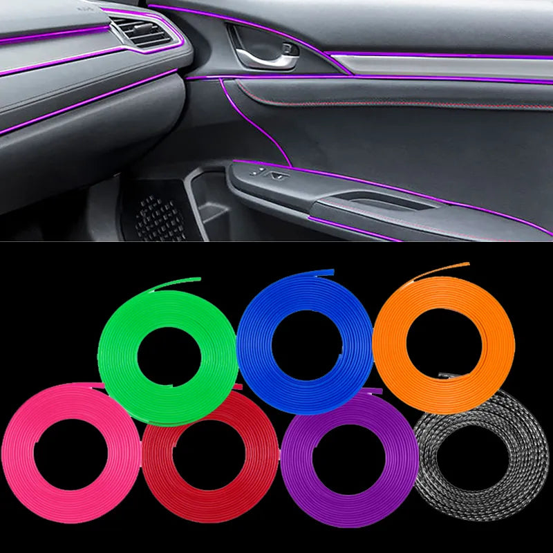 Universal Car Moulding Decoration Flexible Strips 5M Interior Auto Mouldings Car Cover Trim Dashboard Door Car-styling Edge Seal