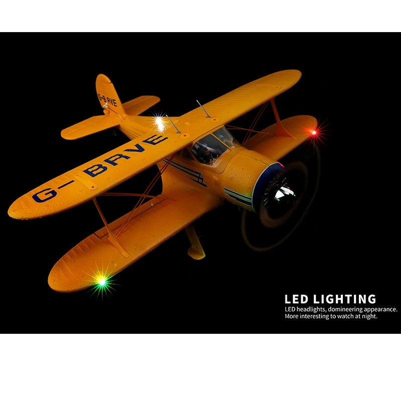 2023 New WLtoys A300-Beech D17S RC Airplane RTF EPP 4CH Biplane Brushless Motor With LED 3D/6G Gyro Version Mode1/Mode2 Swith