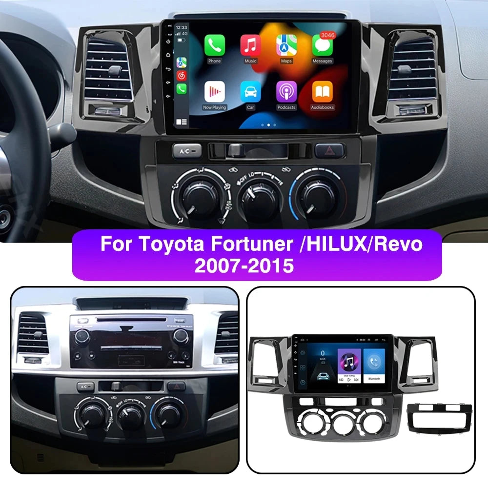 Android 12 DVD 2Din Car Radio For Toyota Fortuner HILUX Revo Vigo 2007-2015 Video Player Autoradio Navigation GPS Carplay WiFi4G