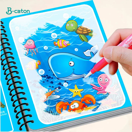 Magic Water Drawing Book Graffiti Painting Children Drawing Toys Reusable Coloring Book Early Education Toys for Baby Kids