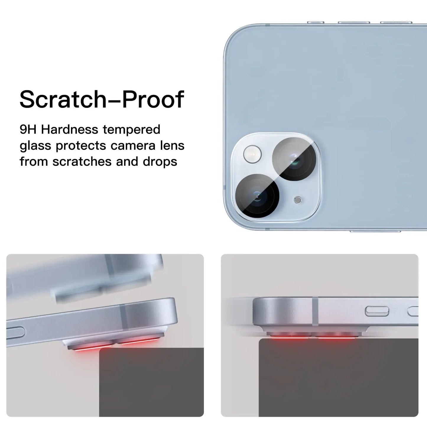 Camera Lens Protector for iPhone 15 14 13 12 11 Plus 9H Tempered Glass Anti-Scratch Anti-Spy Tempered Glass Film