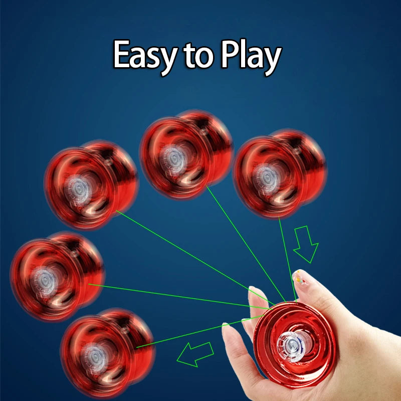 6 Colors Professional Yoyo Toy Aluminum Alloy Children Beginners Yo-Yos for Gift Yo-yo Finger Protector Accessories