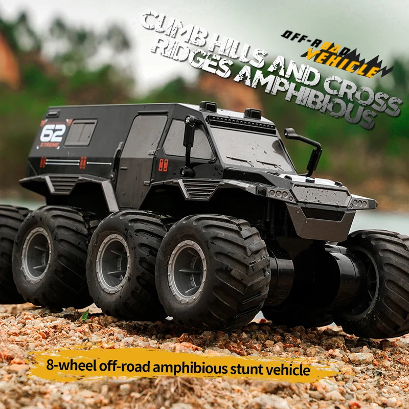 8x8 RC Car 8WD Off-road Amphibious Stunt Vehicle 8-wheel Speed Racing Truck Waterproof Crawler 2.4G Remote Control Cars Toys