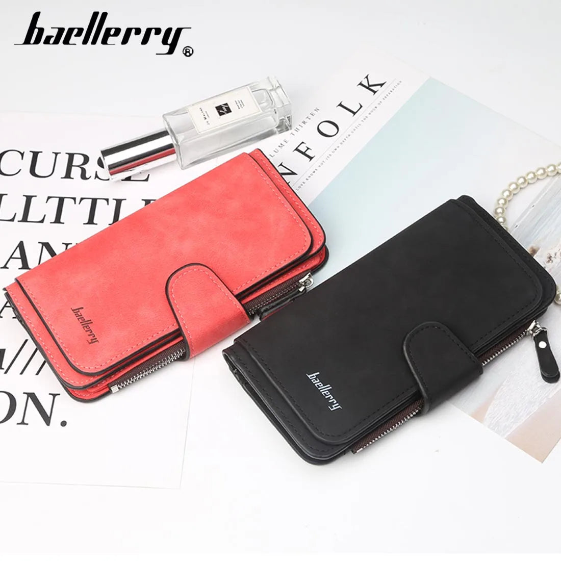 2023 Women Wallets Fashion Long PU Leather Top Quality Card Holder Classic Female Purse  Zipper  Wallet For Women