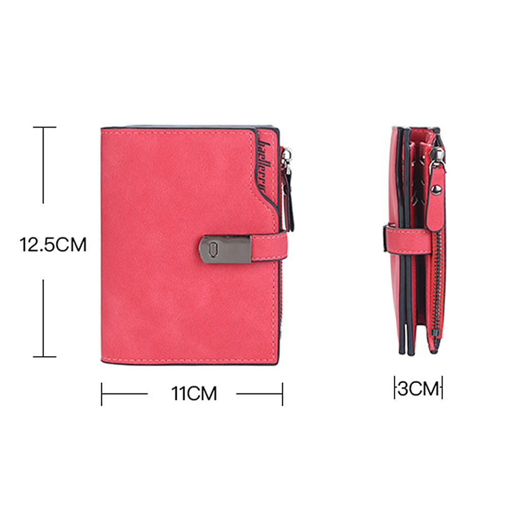 Baellerry Women Wallets Short Magnetic Buckle Top Quality Card Holder Female Purse Zipper Wallet For Women