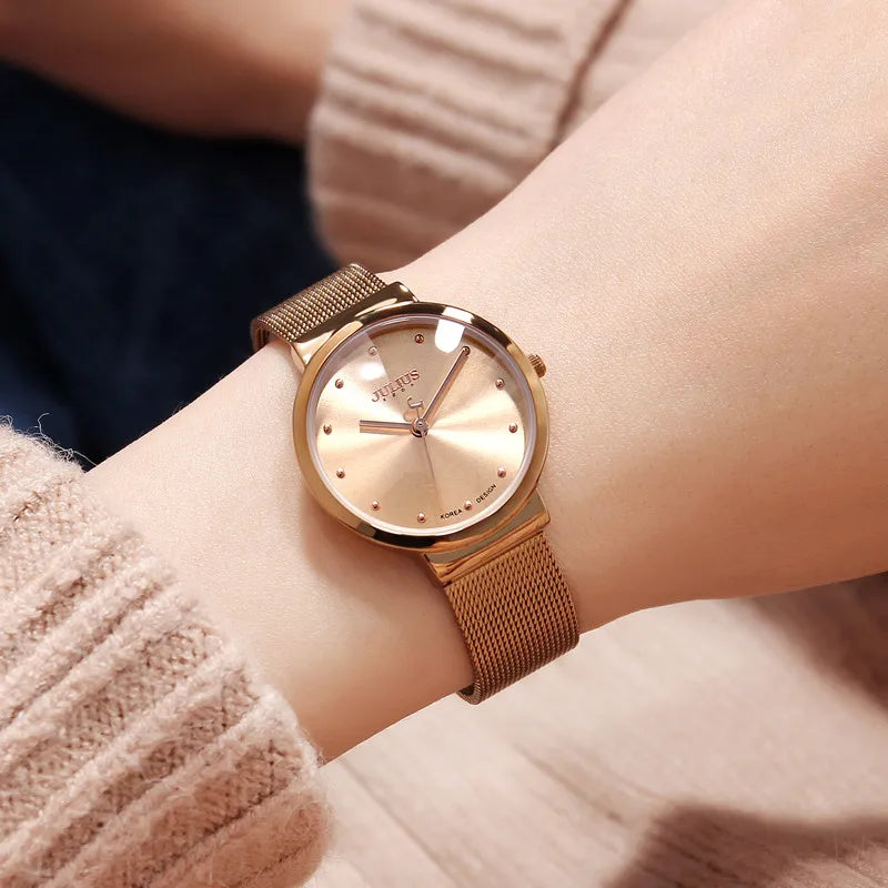 Women's Watch Japan Mov Fashion Hours Woman Lady Dress Bracelet Thin Stainless Steel Business Gift Mother's Gift No Box